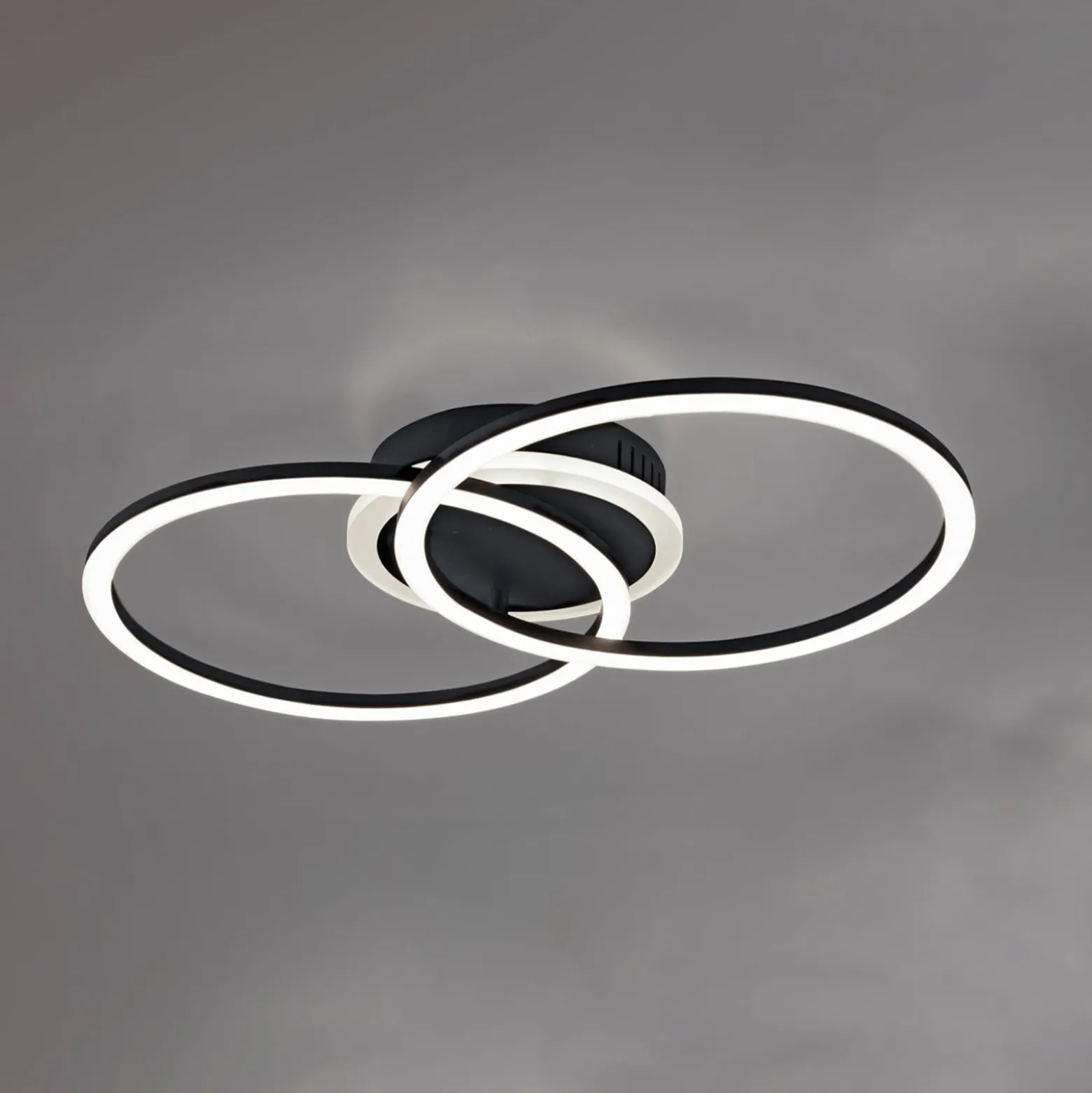 LED-Deckenleuchte Venida im Ringdesign, schwarz
