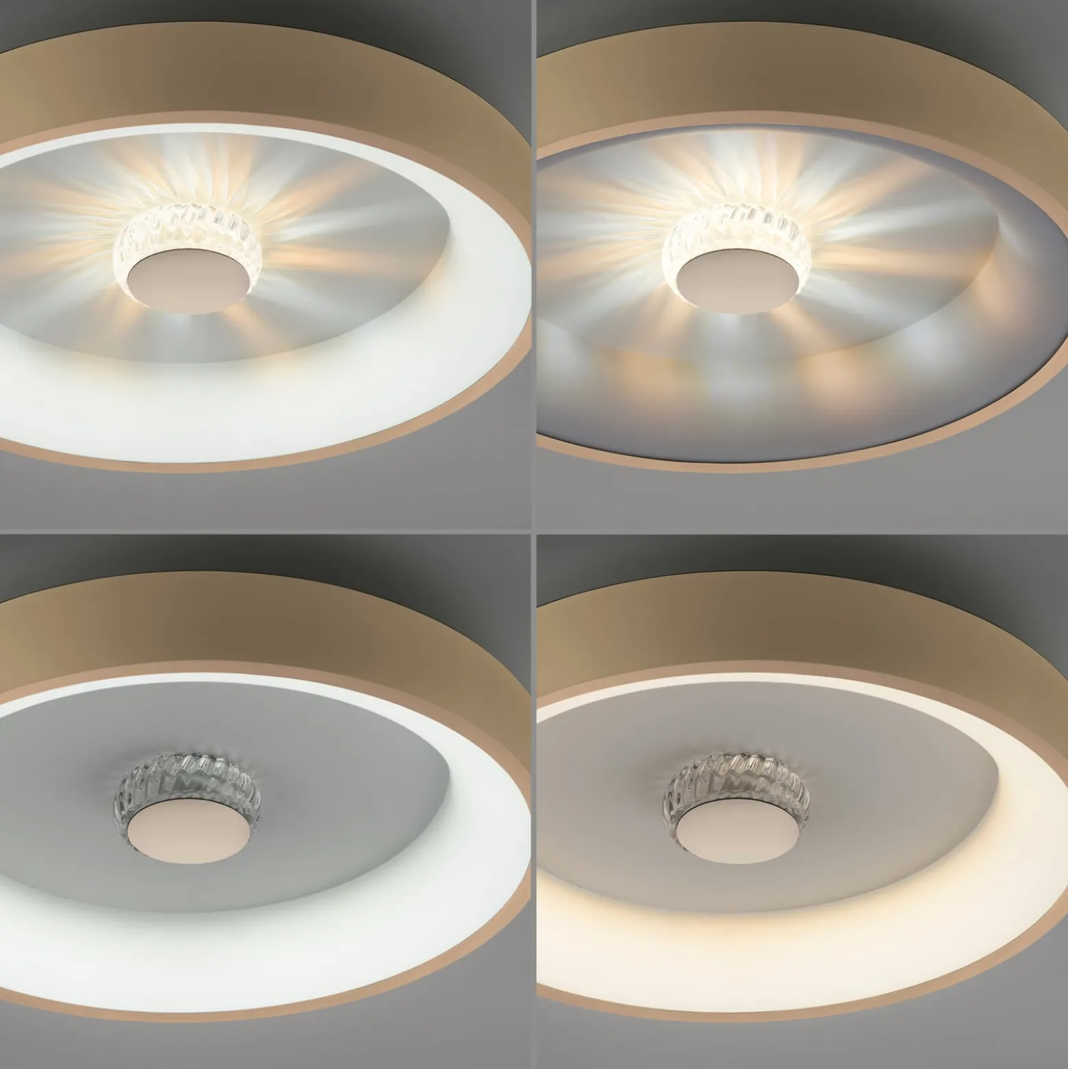 LED-Deckenleuchte Vertigo, CCT, Ø 46,5 cm, messing