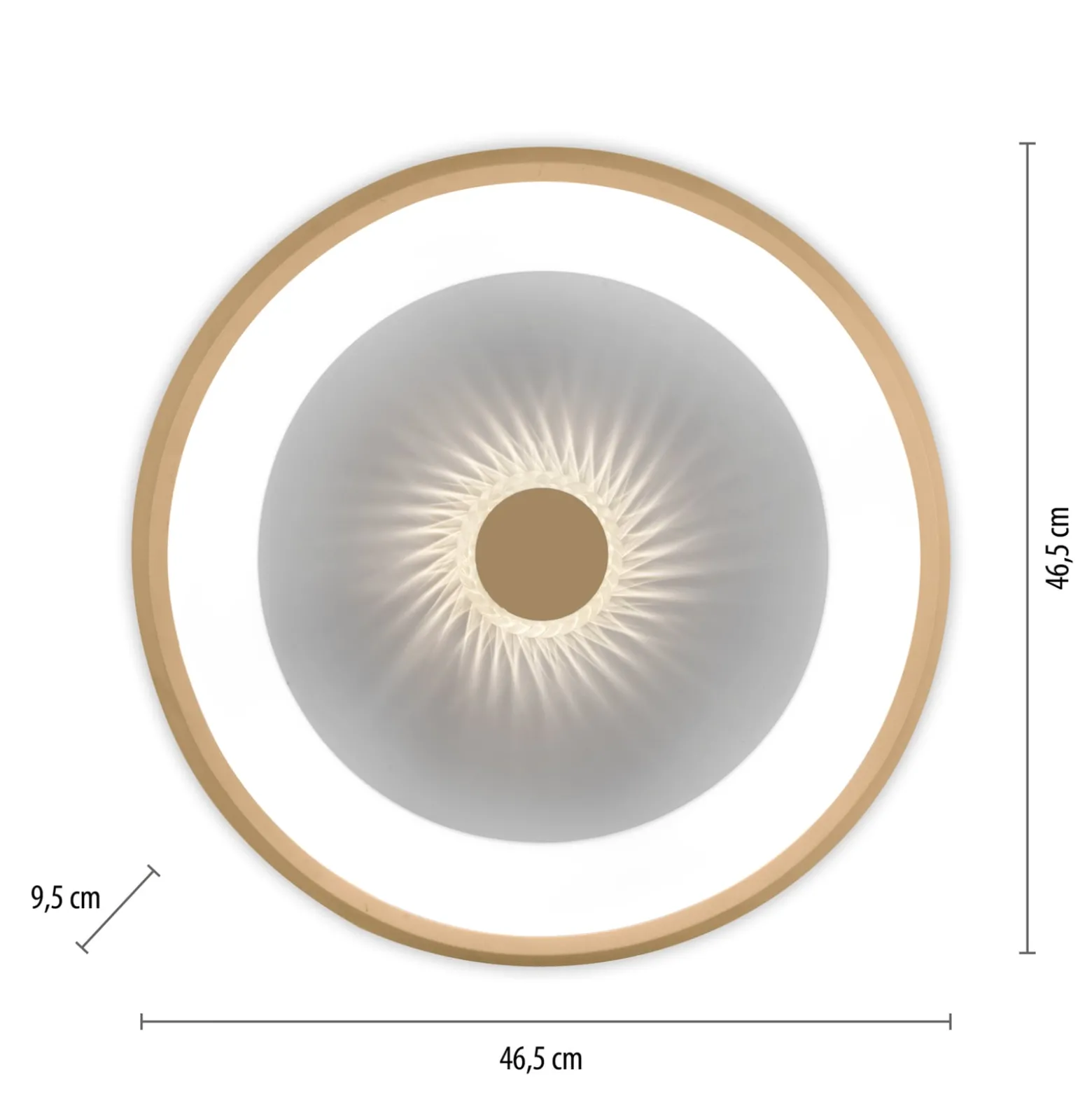 LED-Deckenleuchte Vertigo, CCT, Ø 46,5 cm, messing