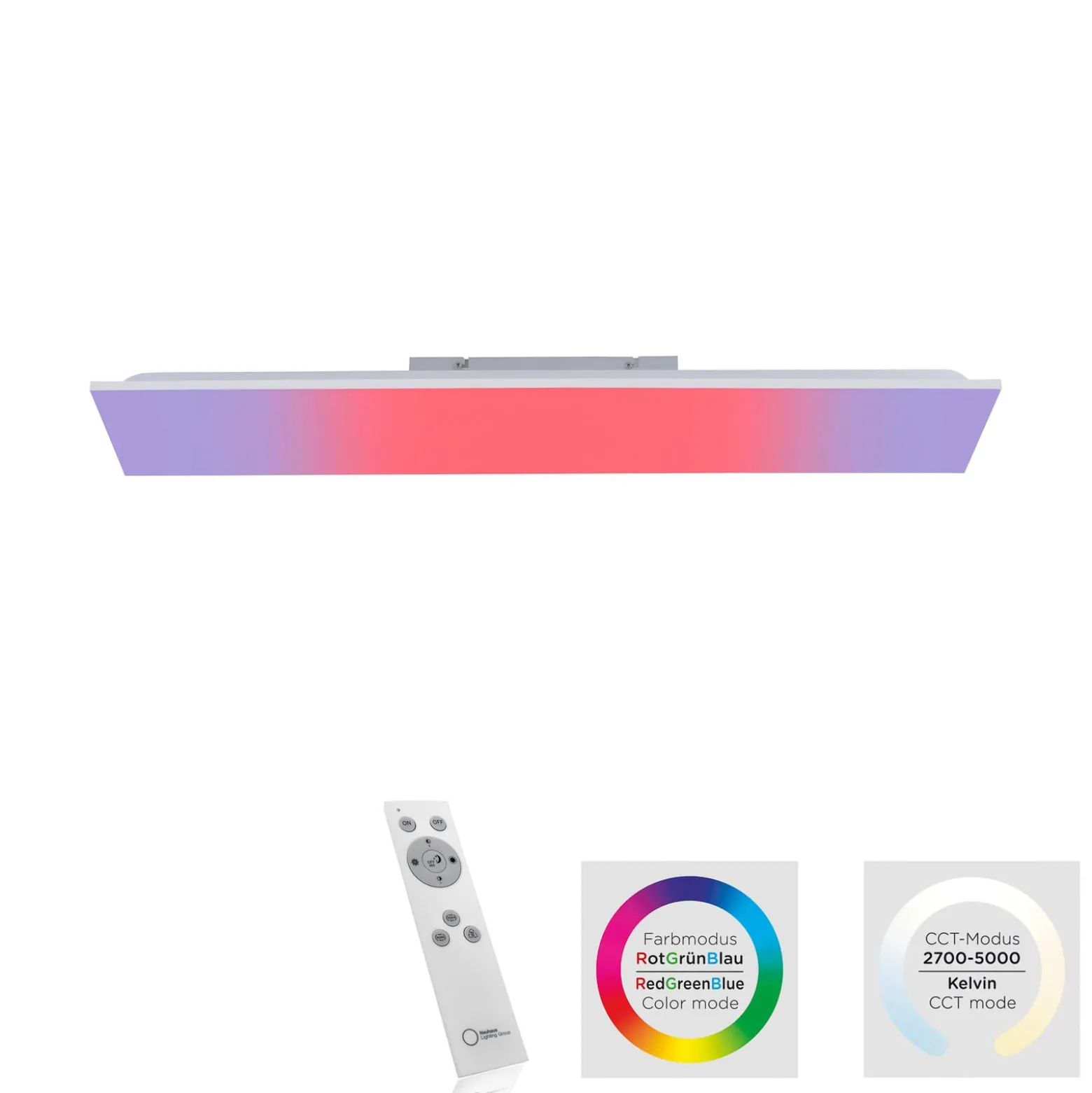 LED-Deckenleuchte Yukon 100x25cm, RGB/CCT