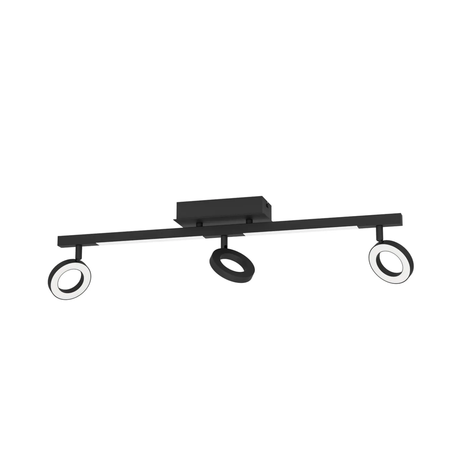 LED-Deckenspot Cardillio 2 schwarz mit drei Ringen