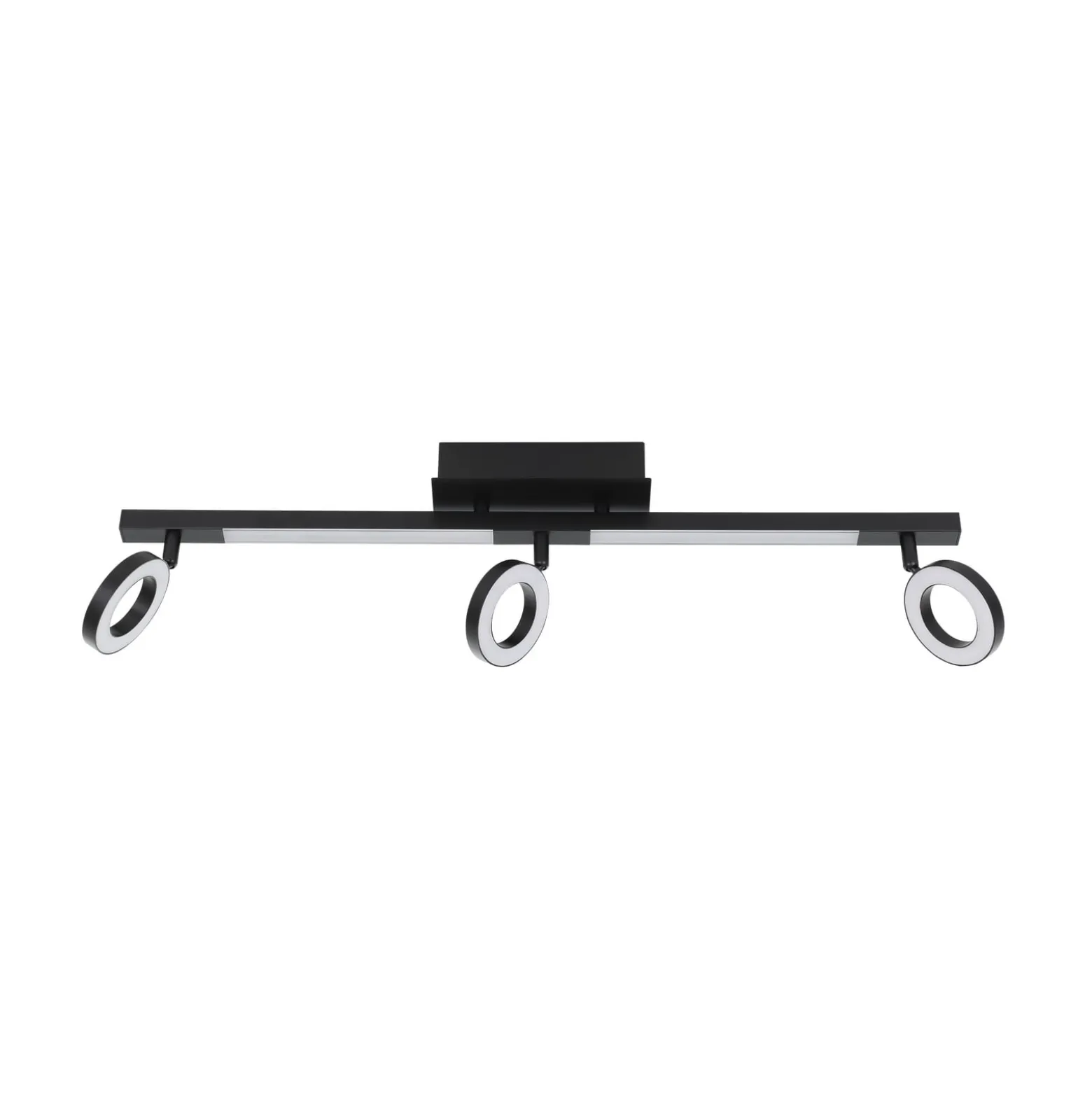 LED-Deckenspot Cardillio 2 schwarz mit drei Ringen