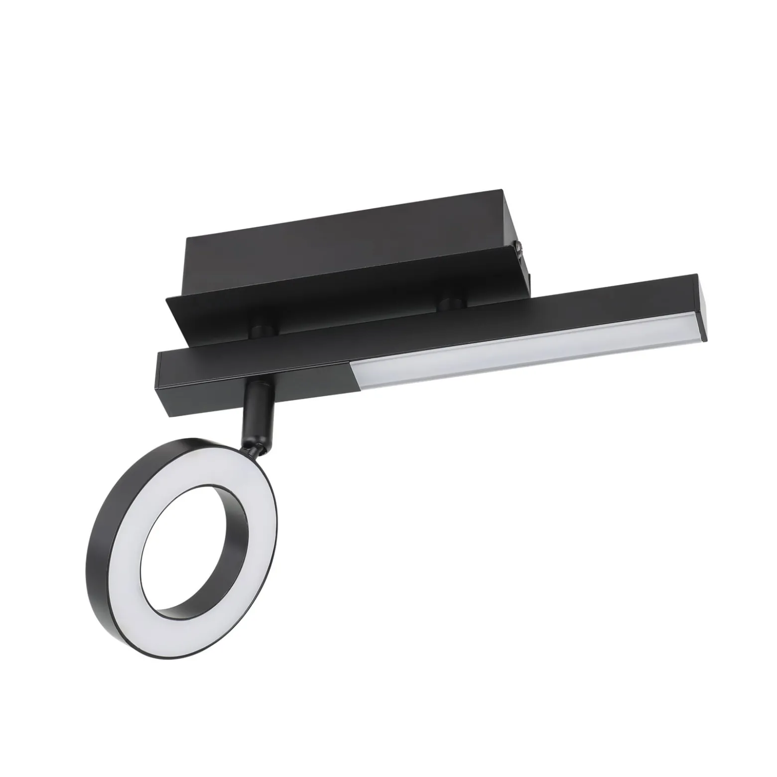 LED-Deckenspot Cardillio 2 schwarz mit einem Ring