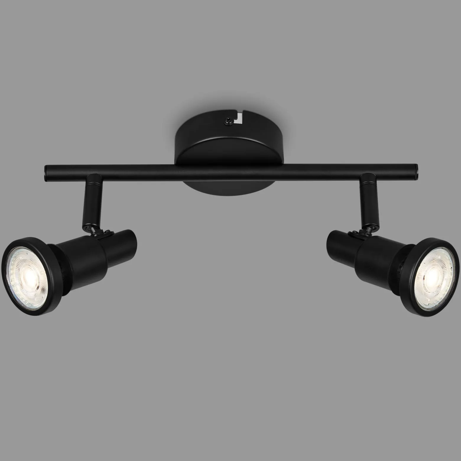 LED-Deckenspot Flamo IP44 2-flg justierbar schwarz