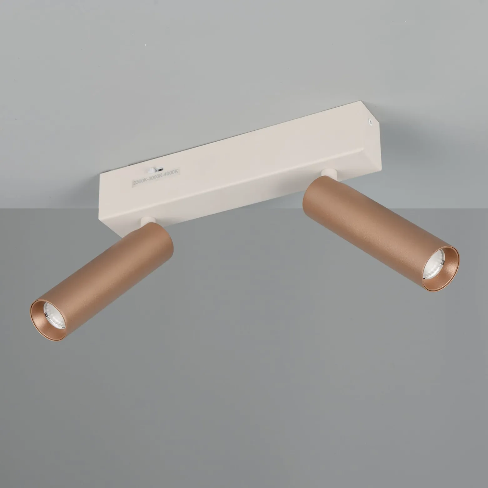 LED-Deckenstrahler Ambala, Länge 26 cm, grau/braun, 2-flg.
