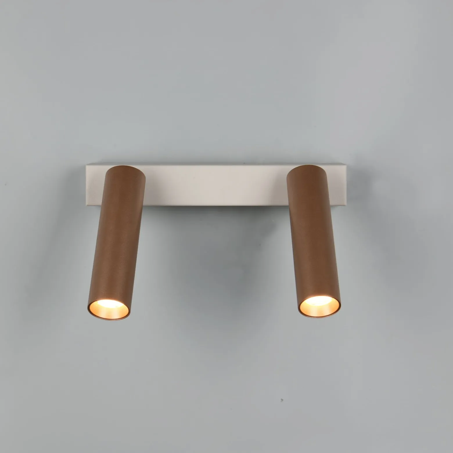 LED-Deckenstrahler Ambala, Länge 26 cm, grau/braun, 2-flg.