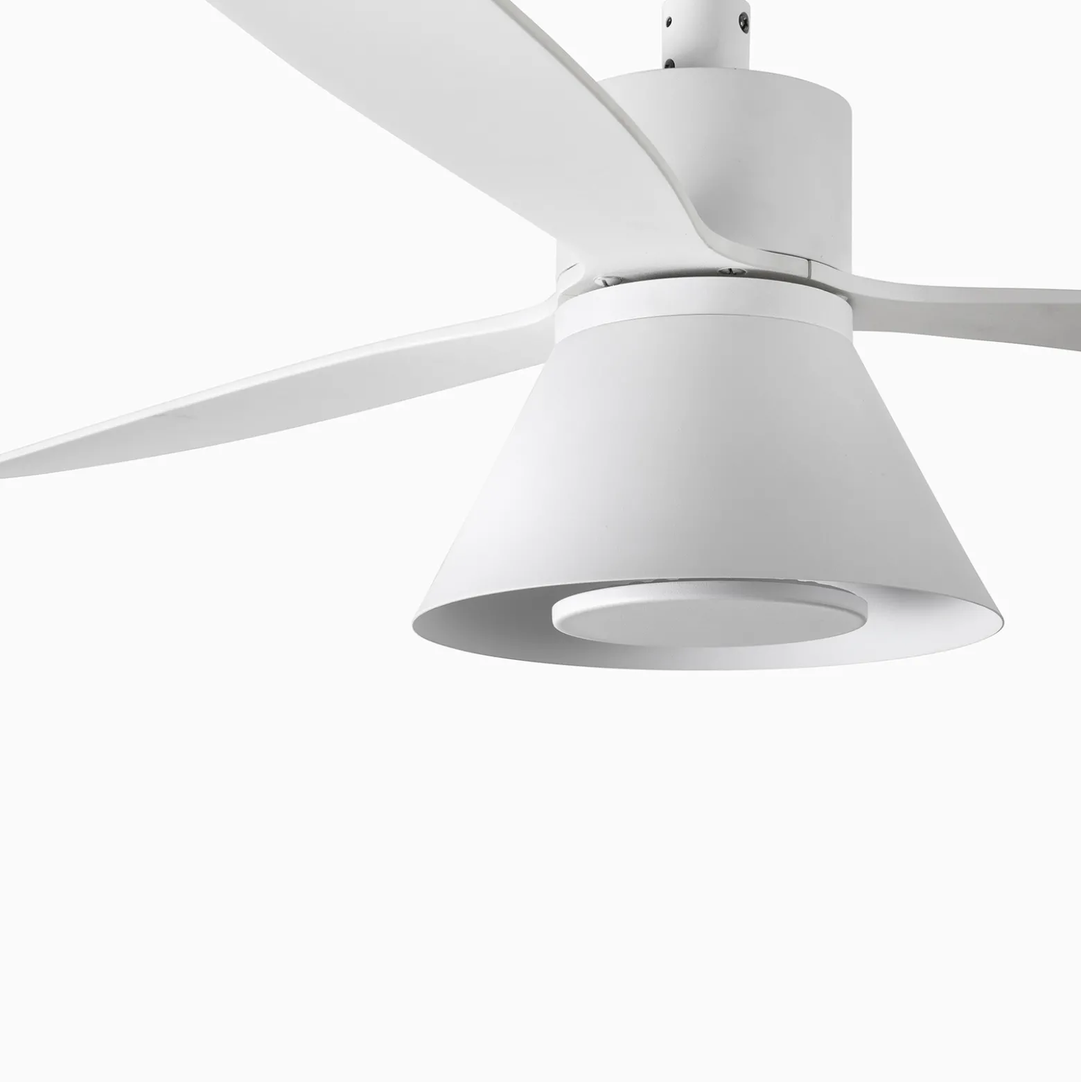 LED-Deckenventilator Amelia Cone L, weiß, DC, leise, 132 cm