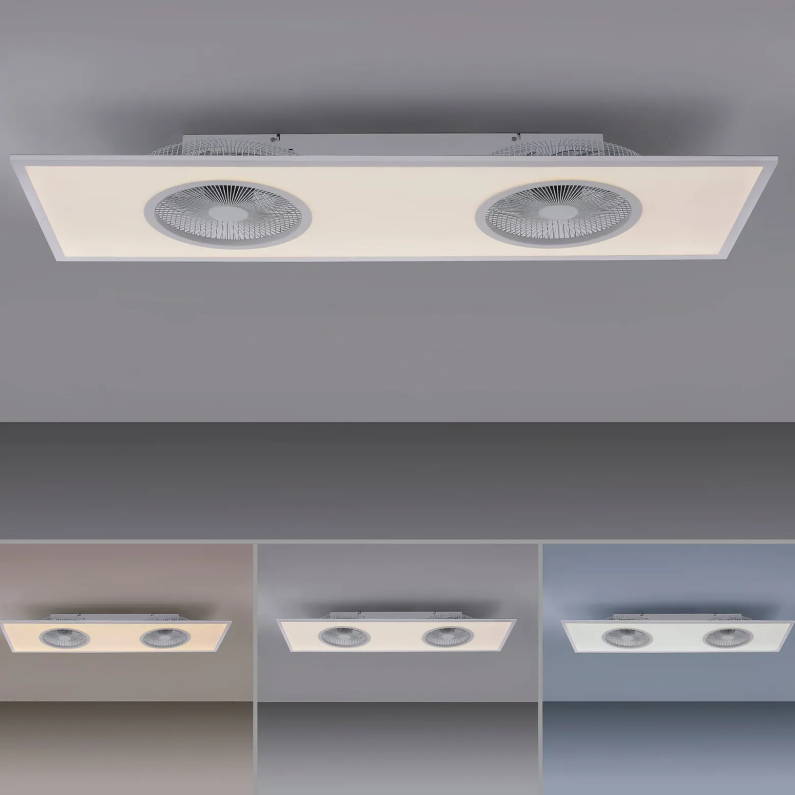 LED-Deckenventilator Flat-Air, CCT, weiß, 120x40cm