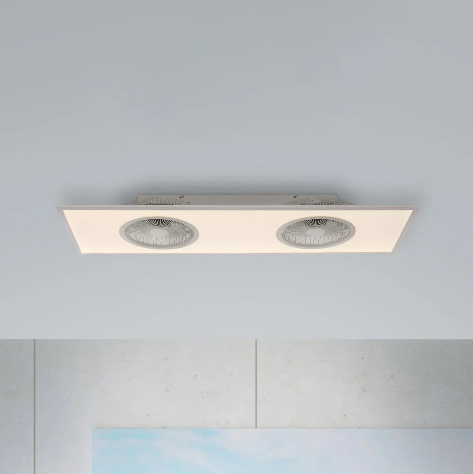 LED-Deckenventilator Flat-Air, CCT, weiß, 120x40cm