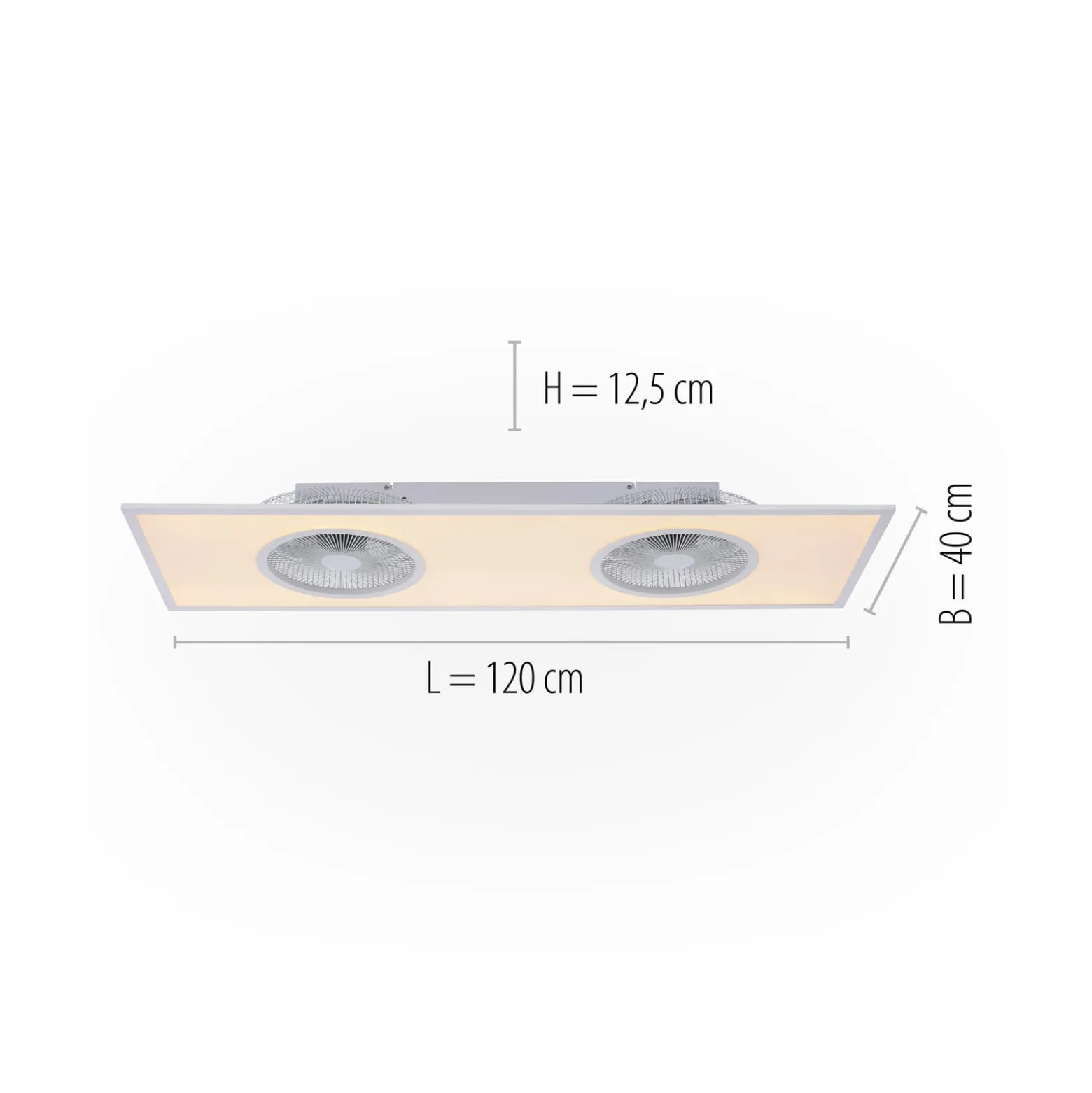 LED-Deckenventilator Flat-Air, CCT, weiß, 120x40cm