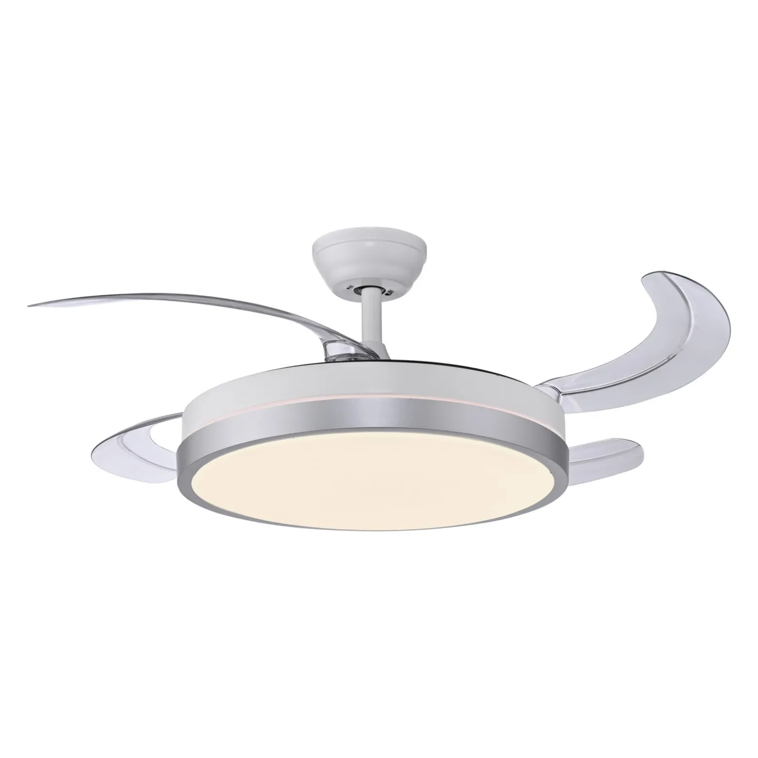 LED-Deckenventilator Kopta silber, CCT, Fernbed., Ø 107 cm
