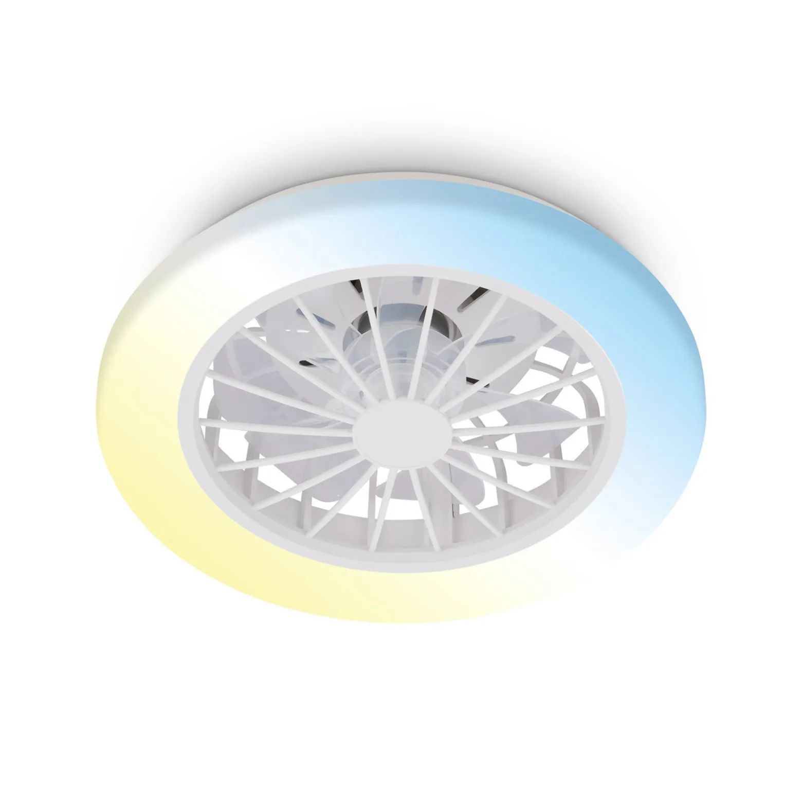 LED-Deckenventilator Pafo, weiß, Kunststoff, CCT, Remote