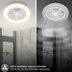 LED-Deckenventilator Pafo, weiß, Kunststoff, CCT, Remote