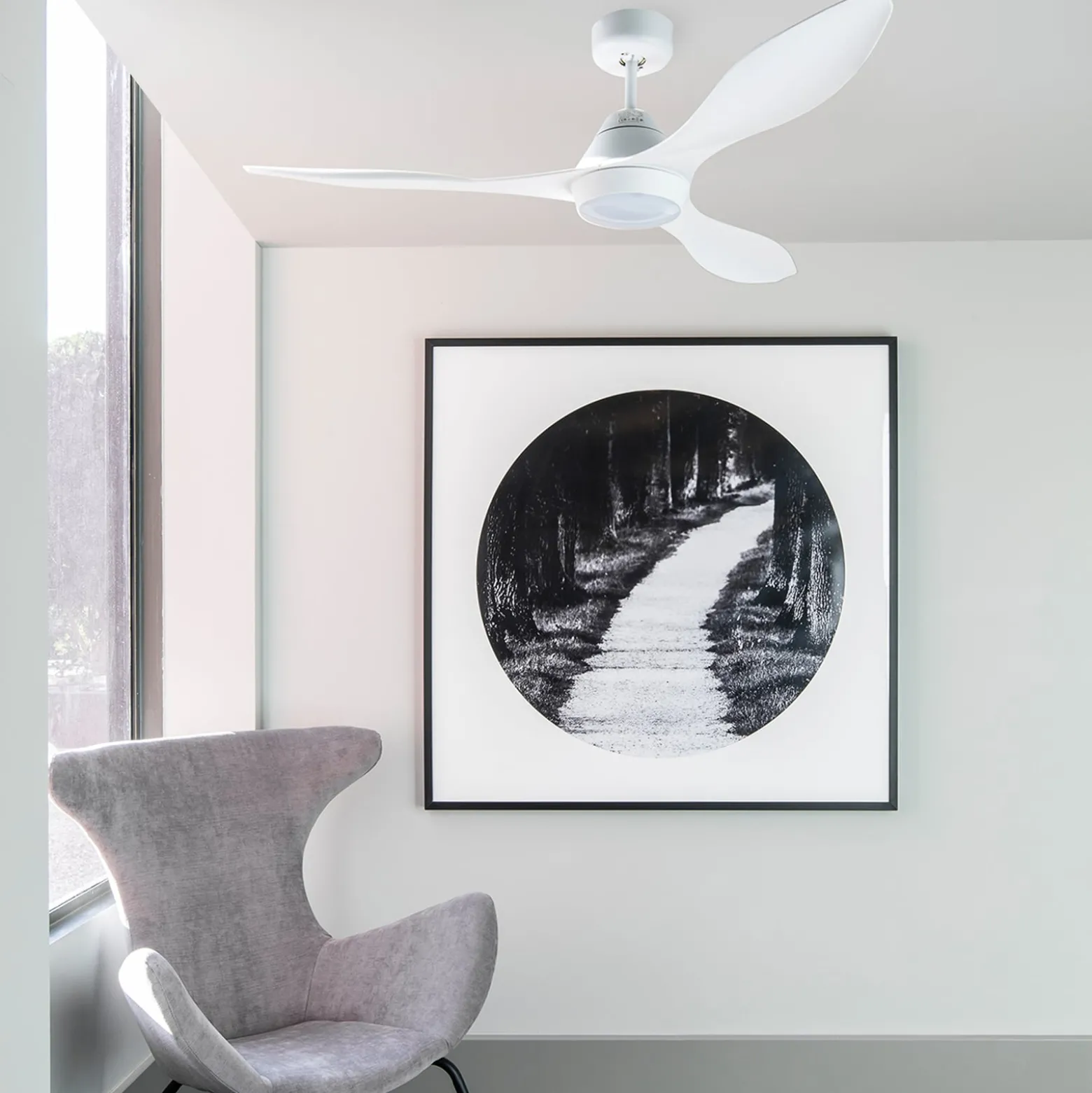 LED-Deckenventilator Polaris L, dreiflügelig, weiß