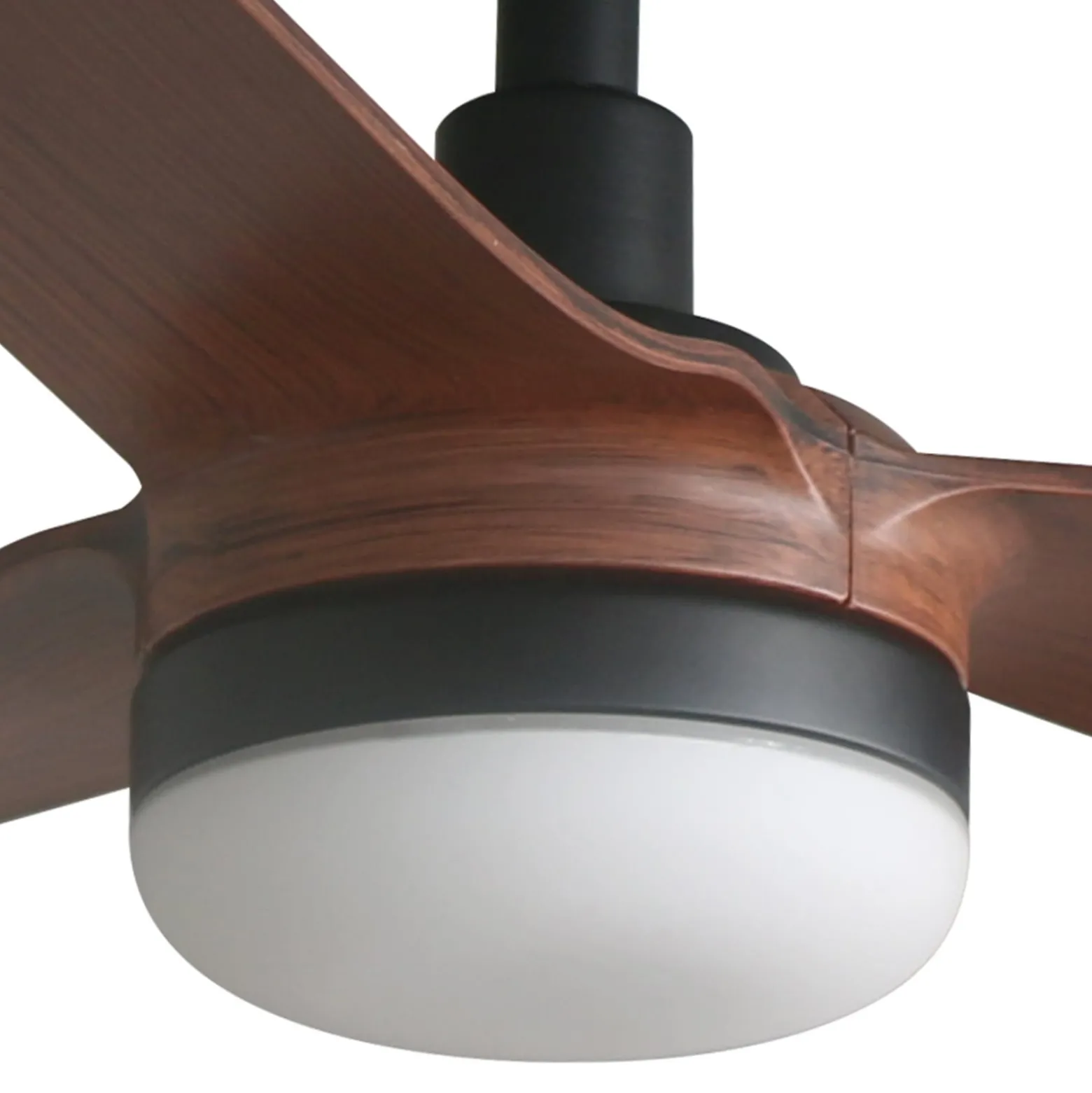 LED-Deckenventilator Punt M, schwarz/holz, DC, leise, 130 cm