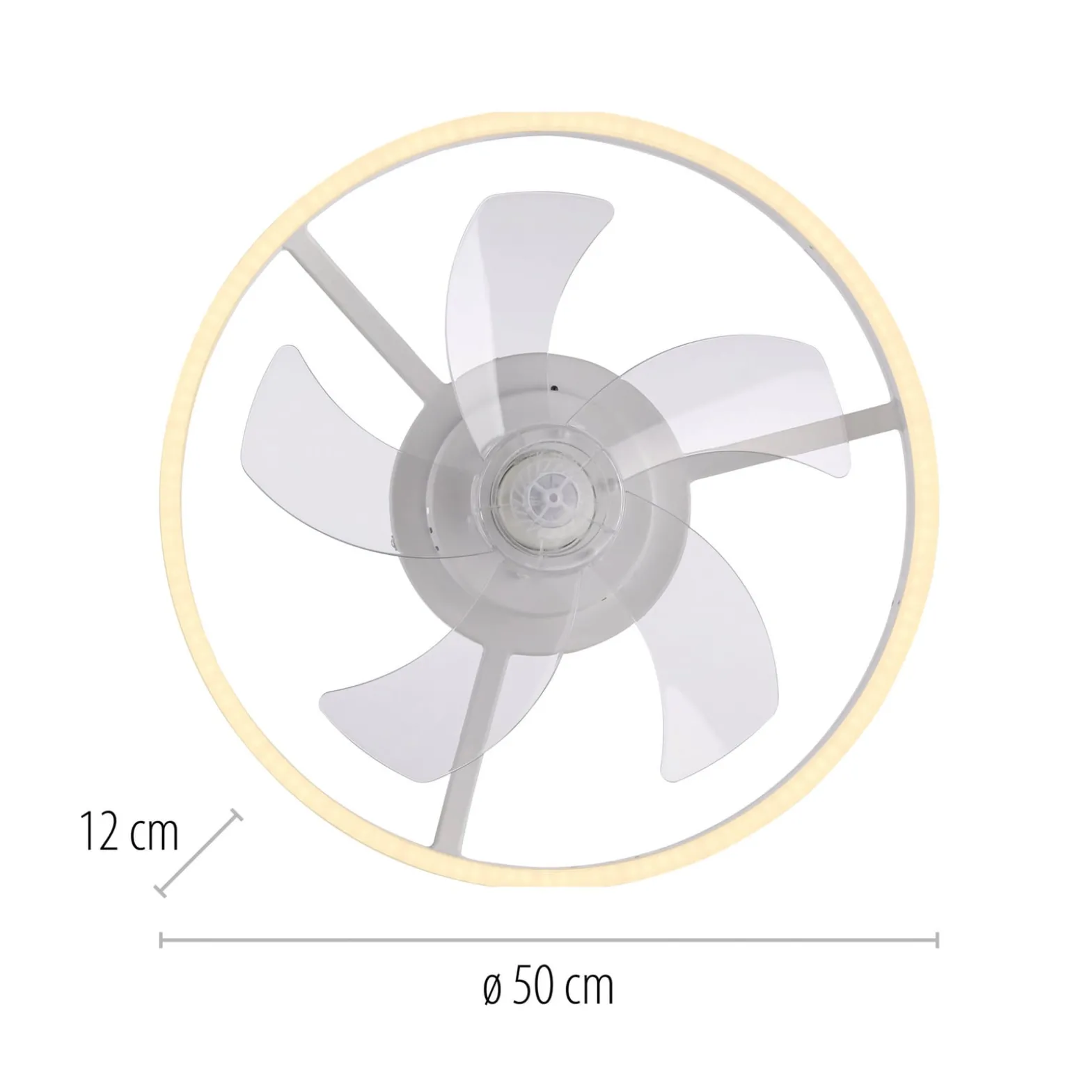 LED-Deckenventilator Rita weiß, CCT, Fernbedienung, Ø 50 cm