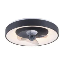 LED-Deckenventilator Venika, schwarz CCT, Fernbed. Ø 48,6 cm