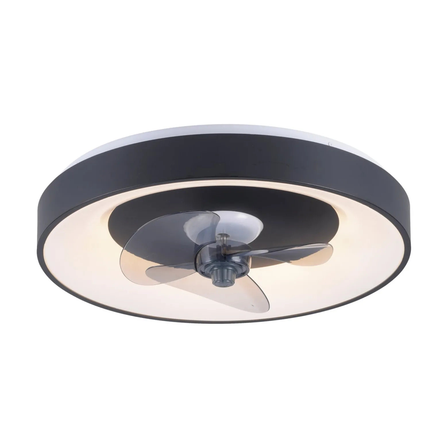 LED-Deckenventilator Venika, schwarz CCT, Fernbed. Ø 48,6 cm