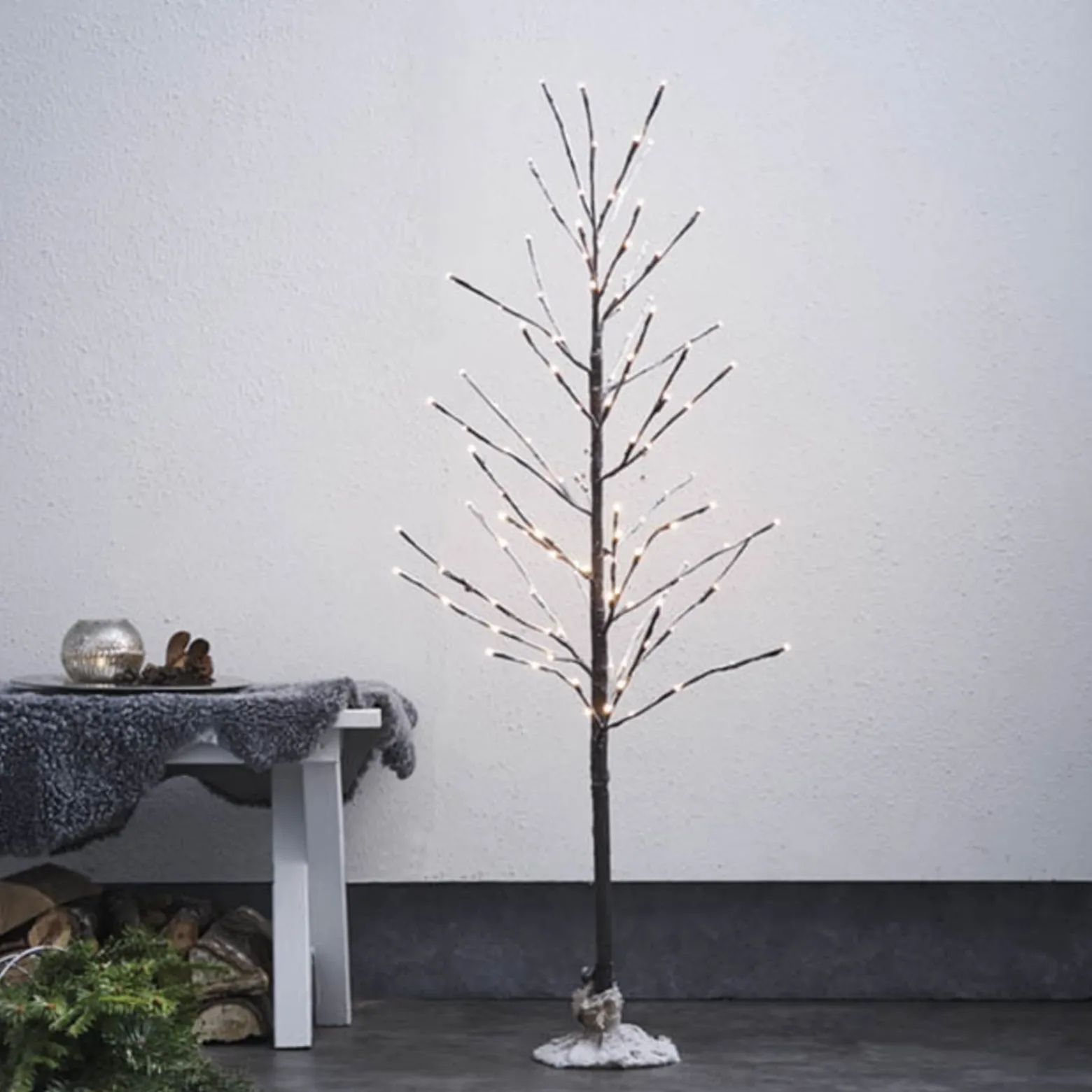 LED-Dekobaum Tobby Tree IP44 braun Höhe 120cm