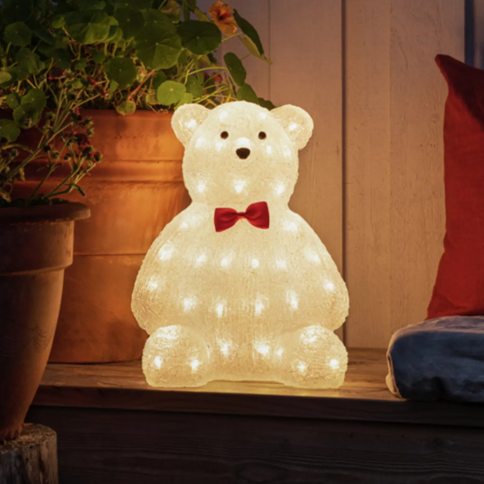 LED-Dekofigur Teddybär klar IP44 Höhe 38 cm