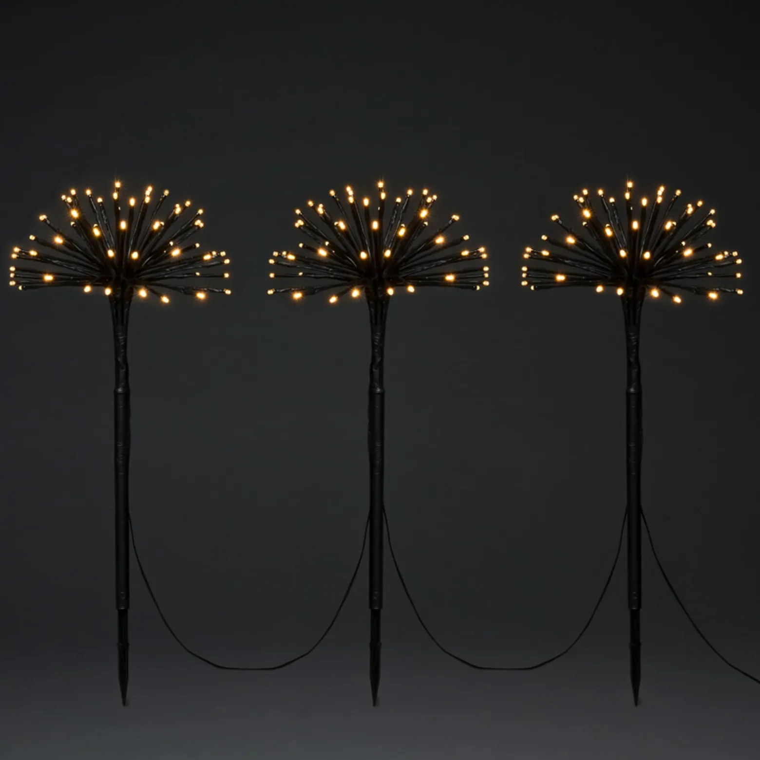 LED-Dekoleuchte drei Pusteblumen mit Erdspieß IP44