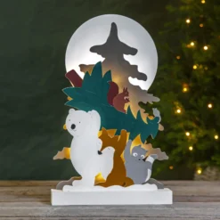LED-Dekoleuchte Forest Friends Eisbär Waschbär