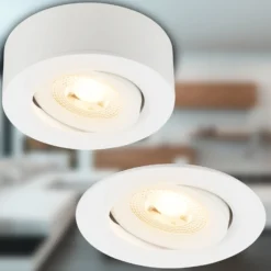 LED-Einbauleuchte Desi, weiß, Ø9cm, dimmbar, 3000K