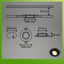LED-Einbauleuchte Klira, schwarz, schwenkbar, dimmbar, 3er