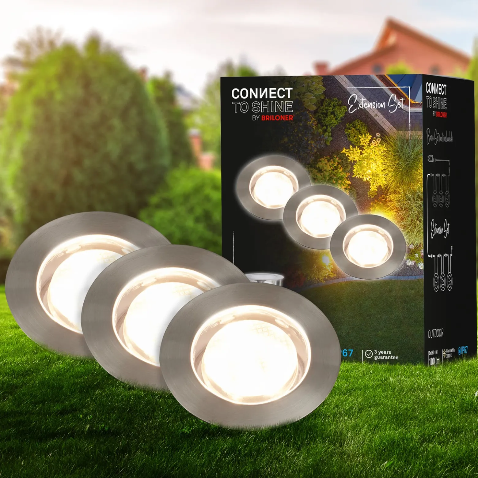LED-Einbauspot 3915032 IP67 12V 3x-Ergänzung 4,5cm Edelstahl