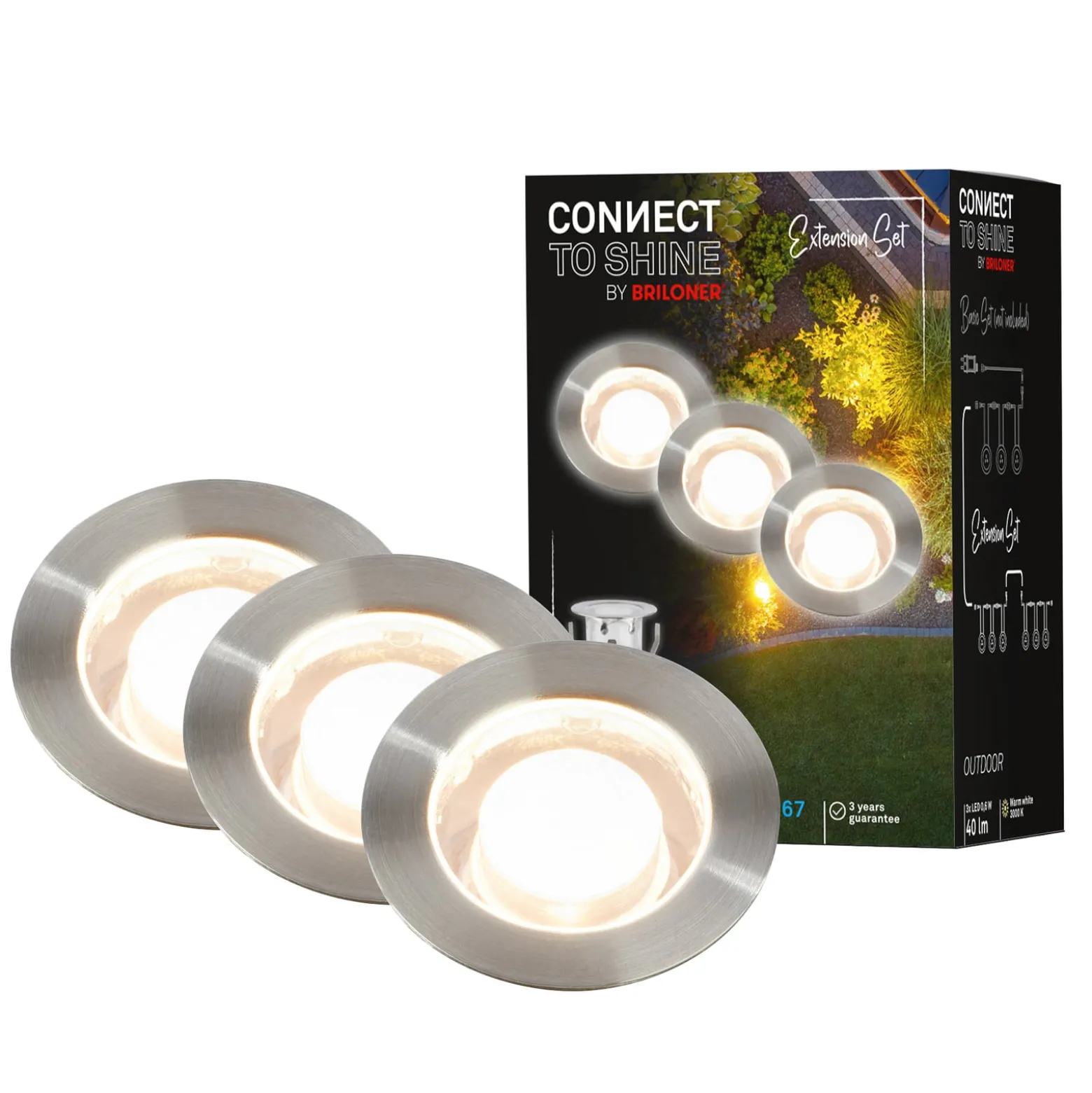 LED-Einbauspot 3915032 IP67 12V 3x-Ergänzung 4,5cm Edelstahl
