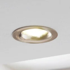 LED-Einbauspot Saliceto rund starr 2.700K nickel