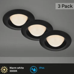 LED-Einbaustrahler Carro, 3er-Set, 3.000K, schwarz