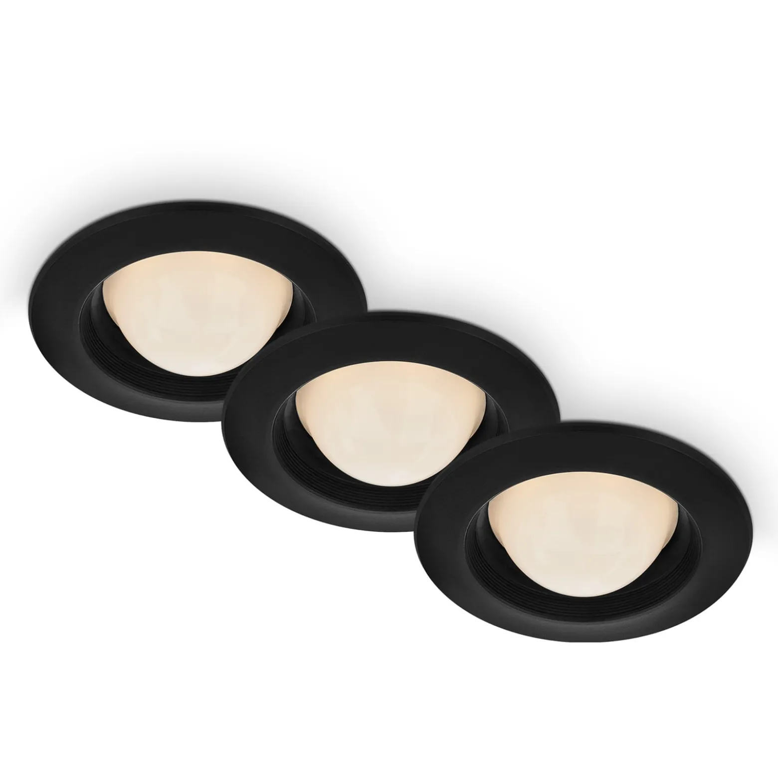 LED-Einbaustrahler Carro, 3er-Set, 3.000K, schwarz
