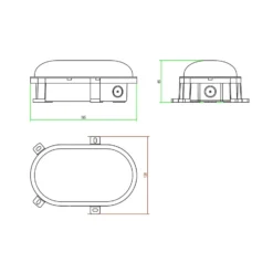 LED-Feuchtraumleuchte Sotano, grau, DIP-Schalter
