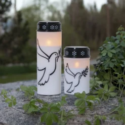 LED-Grablicht Dove, weiß/schwarz Kunststoff 12,5 cm Batterie