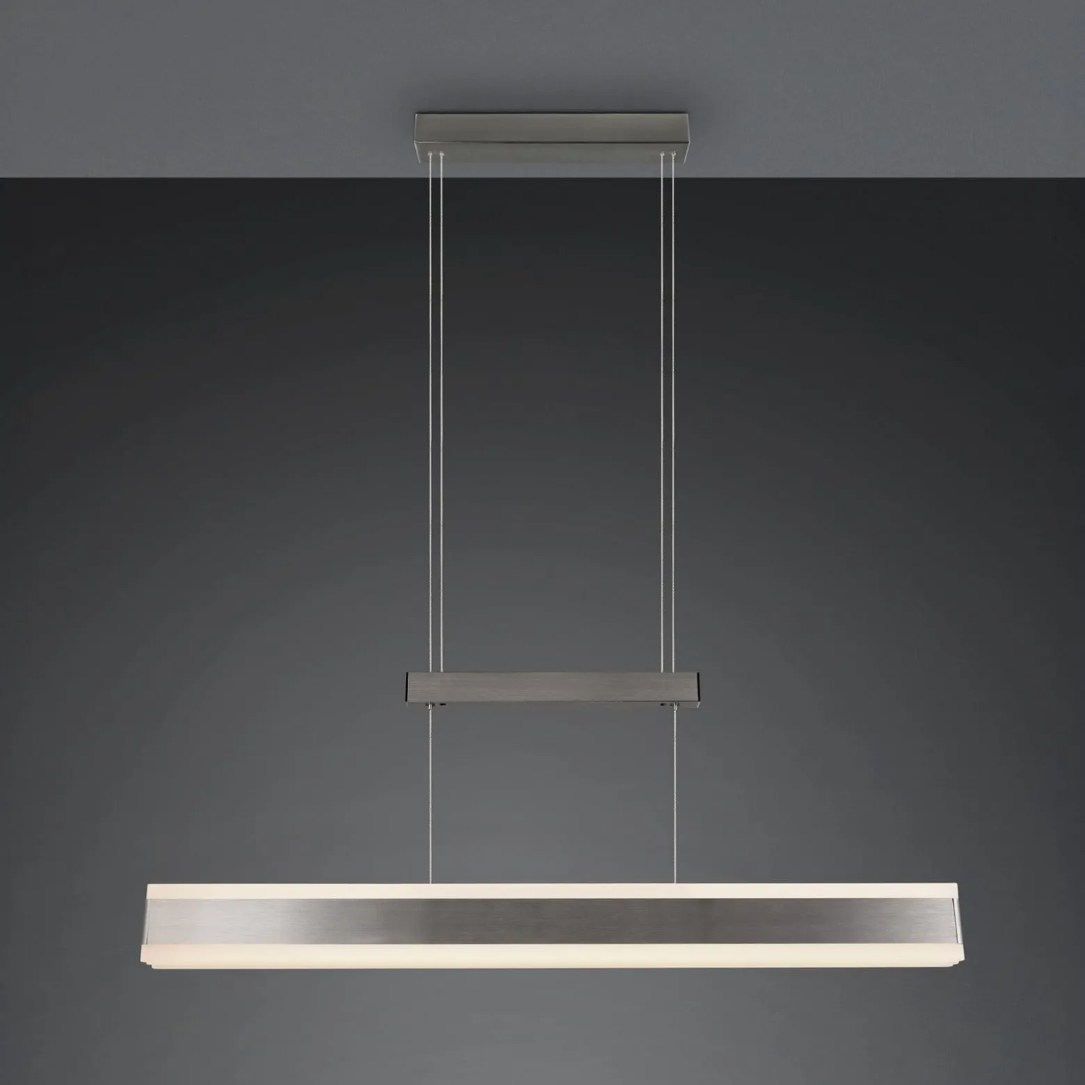 LED-Hängelampe Arcola, nickelfarben, 152 cm, CCT Touchdimmer