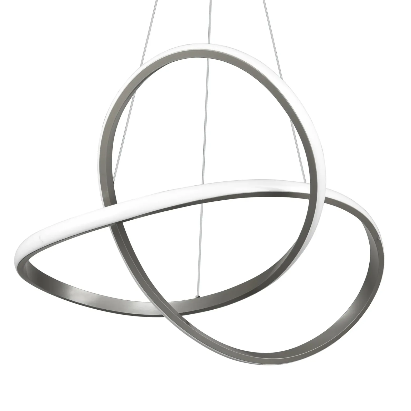 LED-Hängelampe Course, nickel matt, 4.000 K, Ø 60 cm, Metall