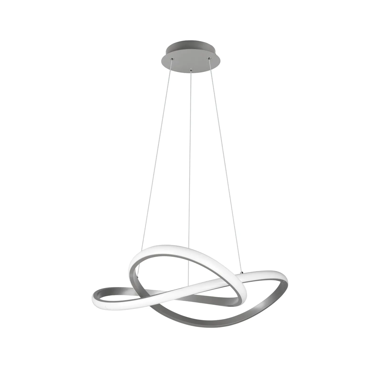 LED-Hängelampe Course, nickel matt, 4.000 K, Ø 60 cm, Metall
