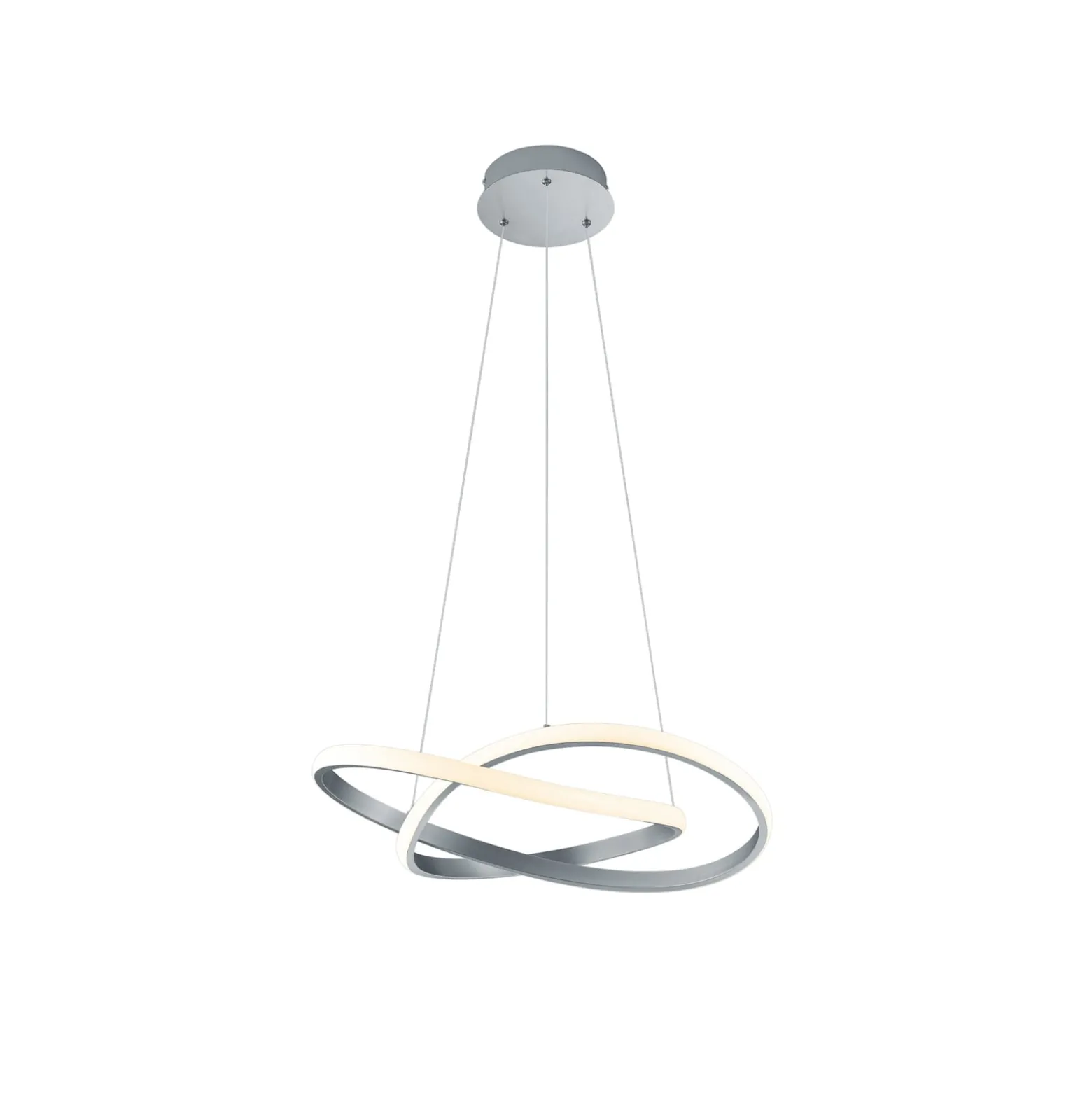 LED-Hängelampe Course, nickel matt, 3.000 K, Ø 60 cm, Metall