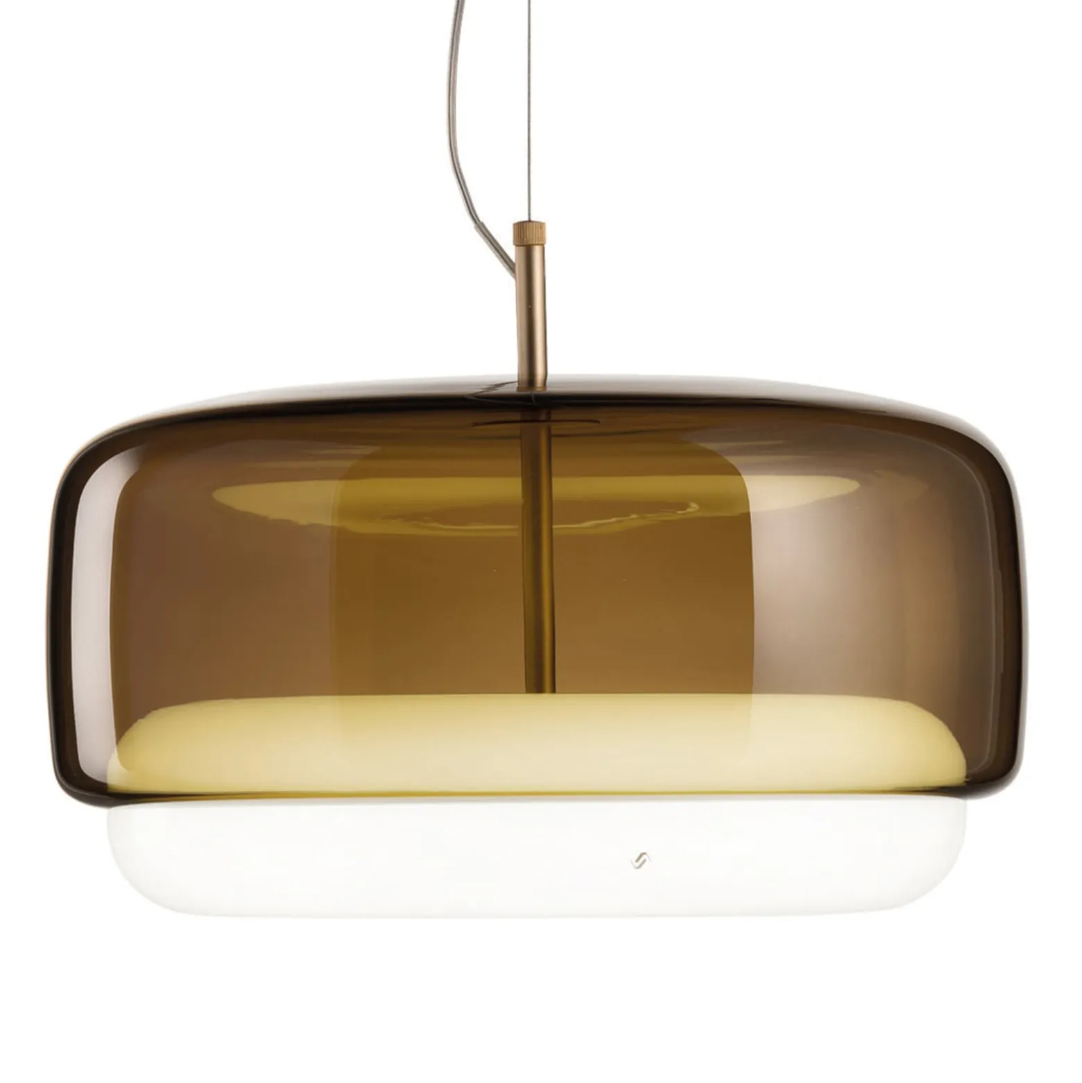 LED-Hängelampe Jube SP G, braun/weiß, 3.000K, DIM2