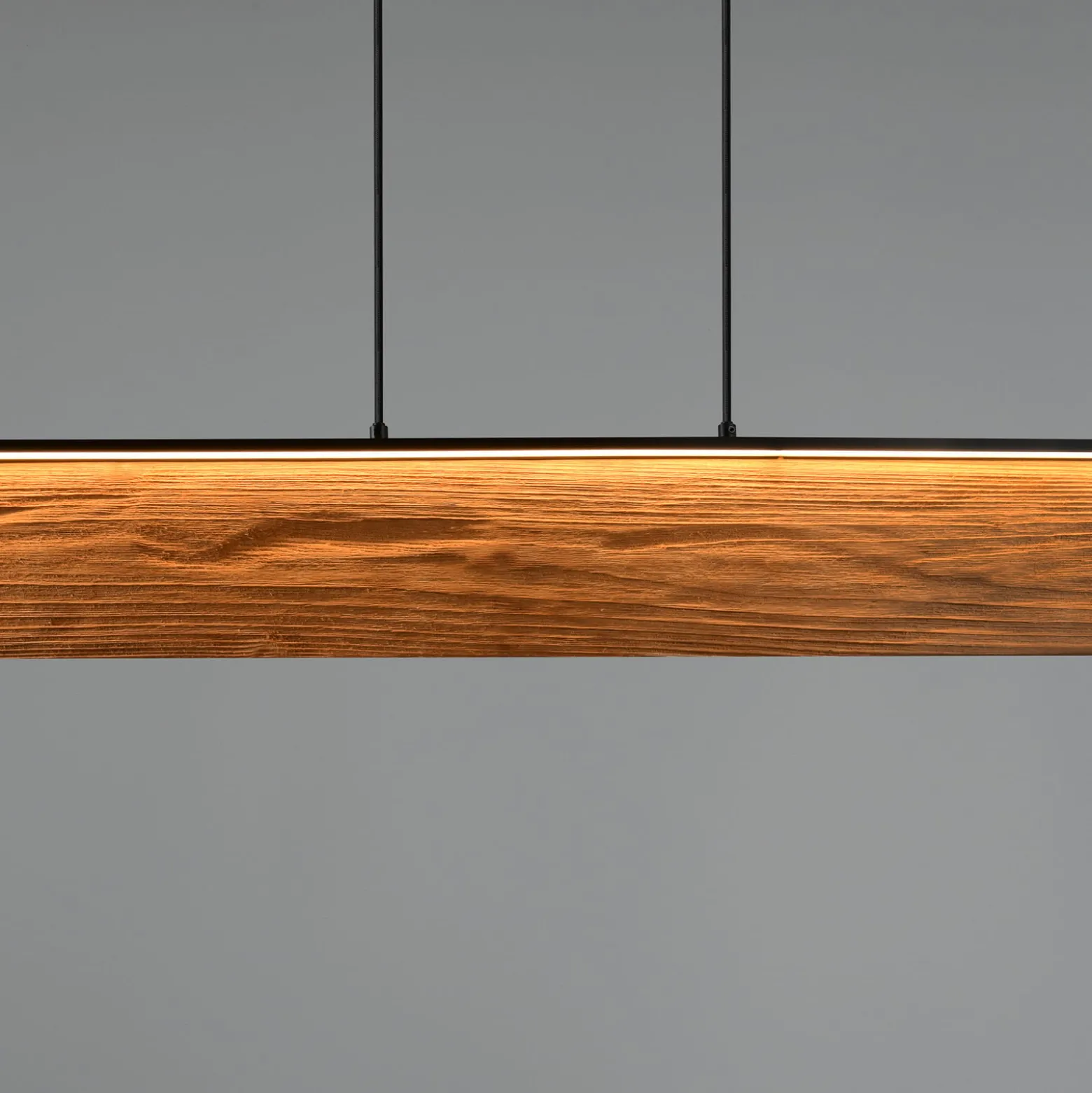 LED-Hängelampe Kalea, Länge 110 cm, holzfarben, Holz