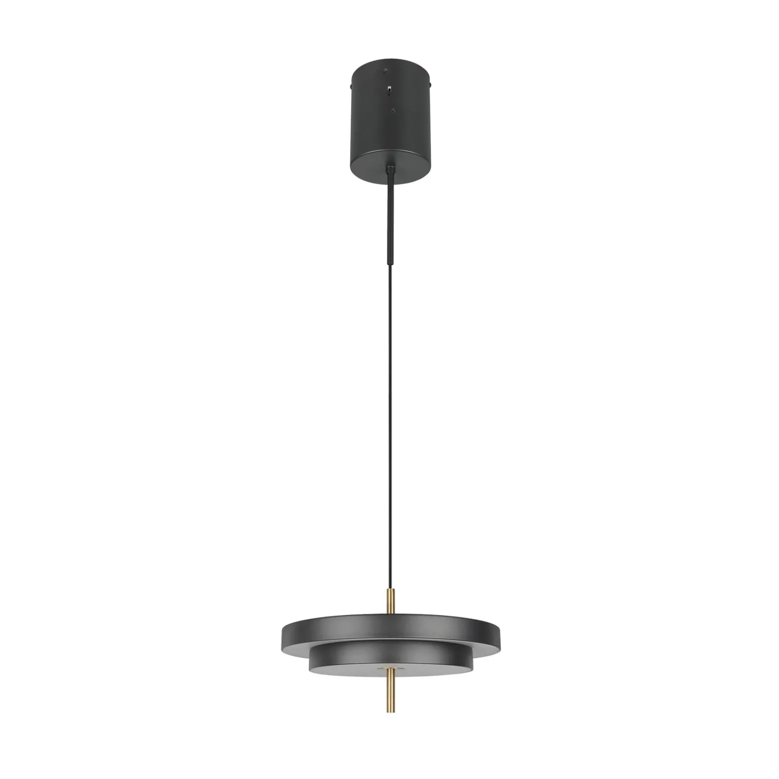 LED-Hängelampe Keaton, schwarz/goldfarben, Ø 40 cm, CCT