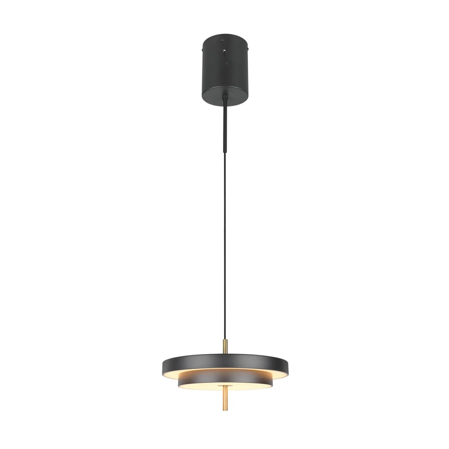 LED-Hängelampe Keaton, schwarz/goldfarben, Ø 40 cm, CCT