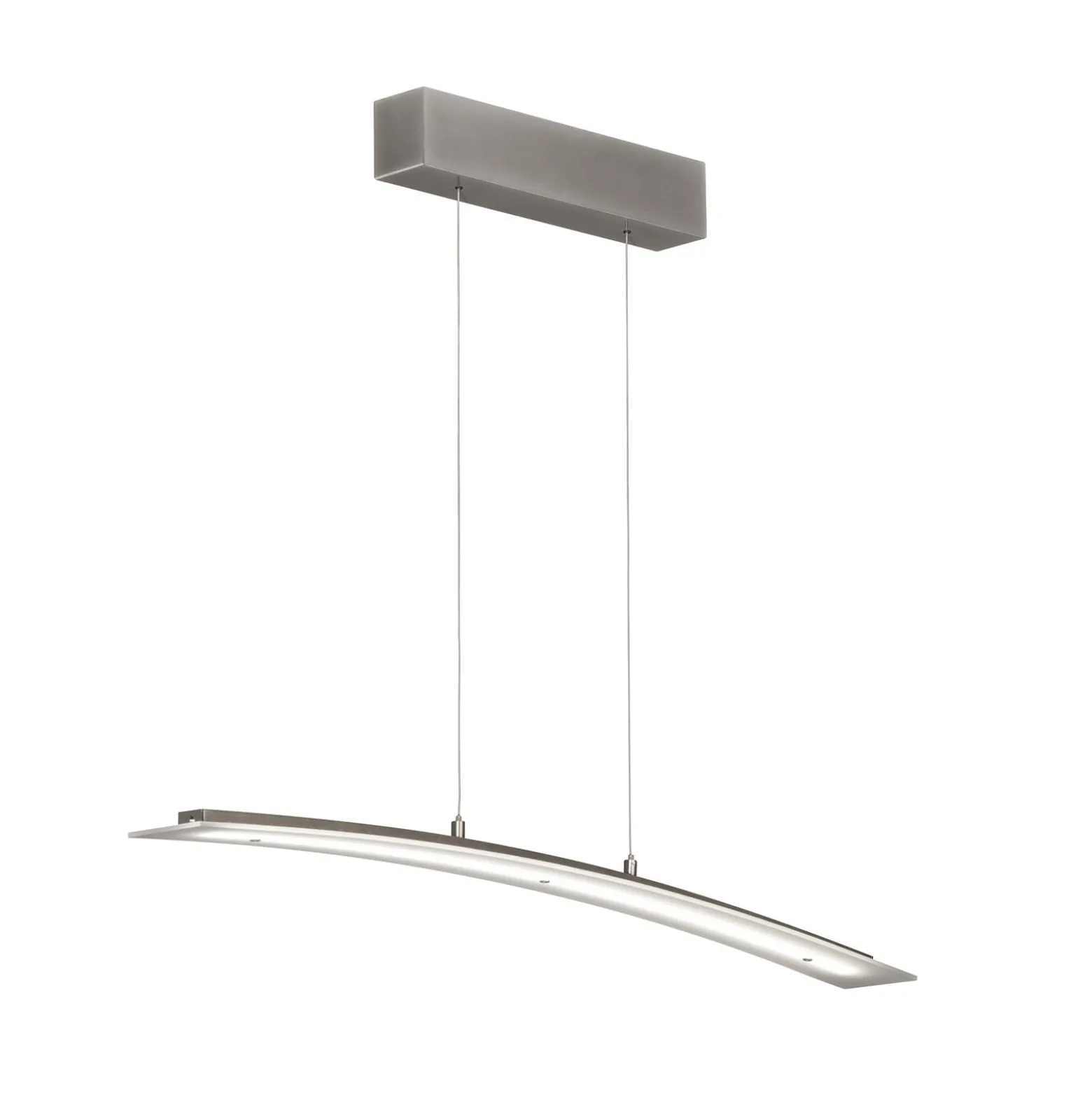 LED-Hängelampe Mavero, nickel, Länge 90 cm, CCT, Touchdimmer
