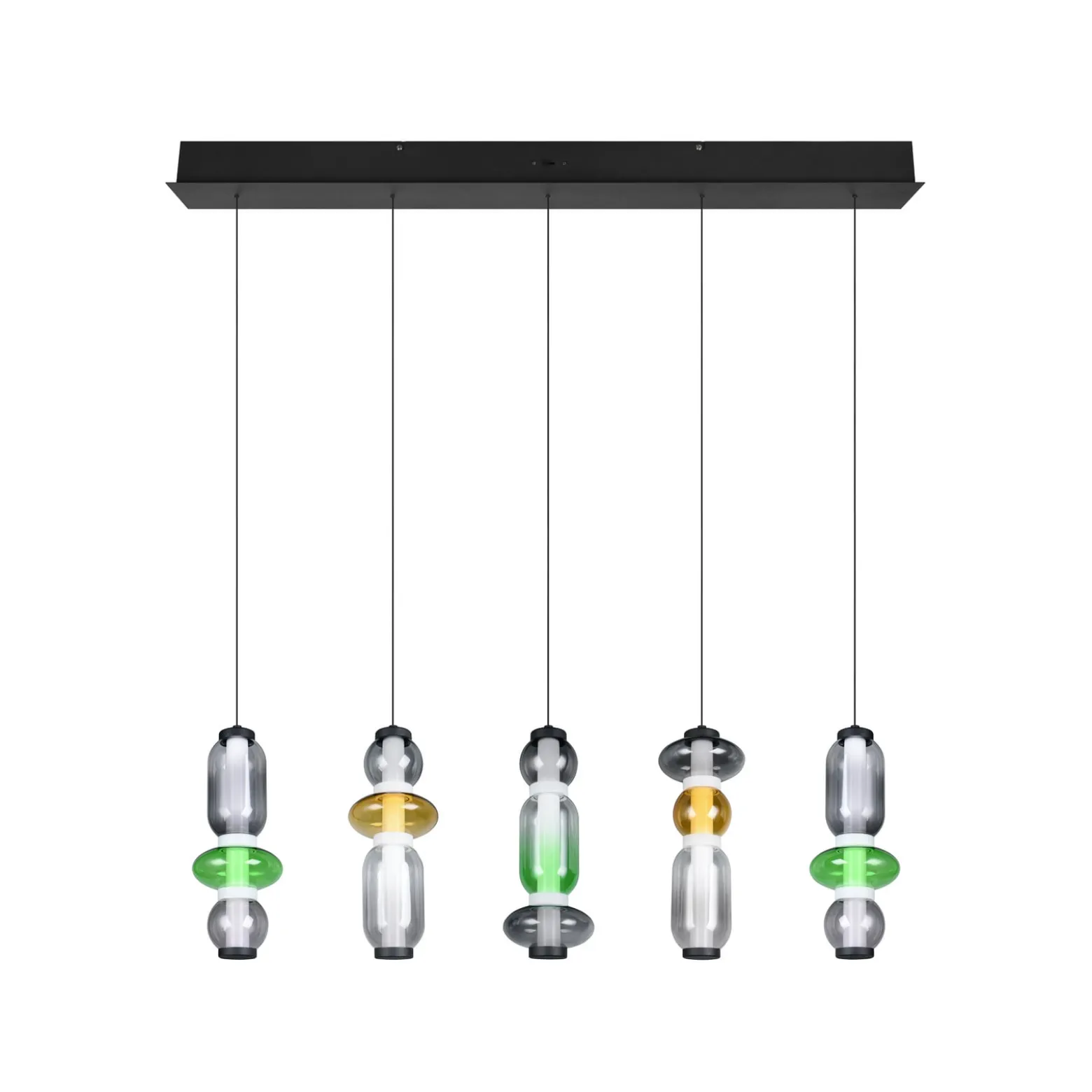 LED-Hängelampe Minerva, Länge 100 cm, bunt, Glas, CCT Dimmer