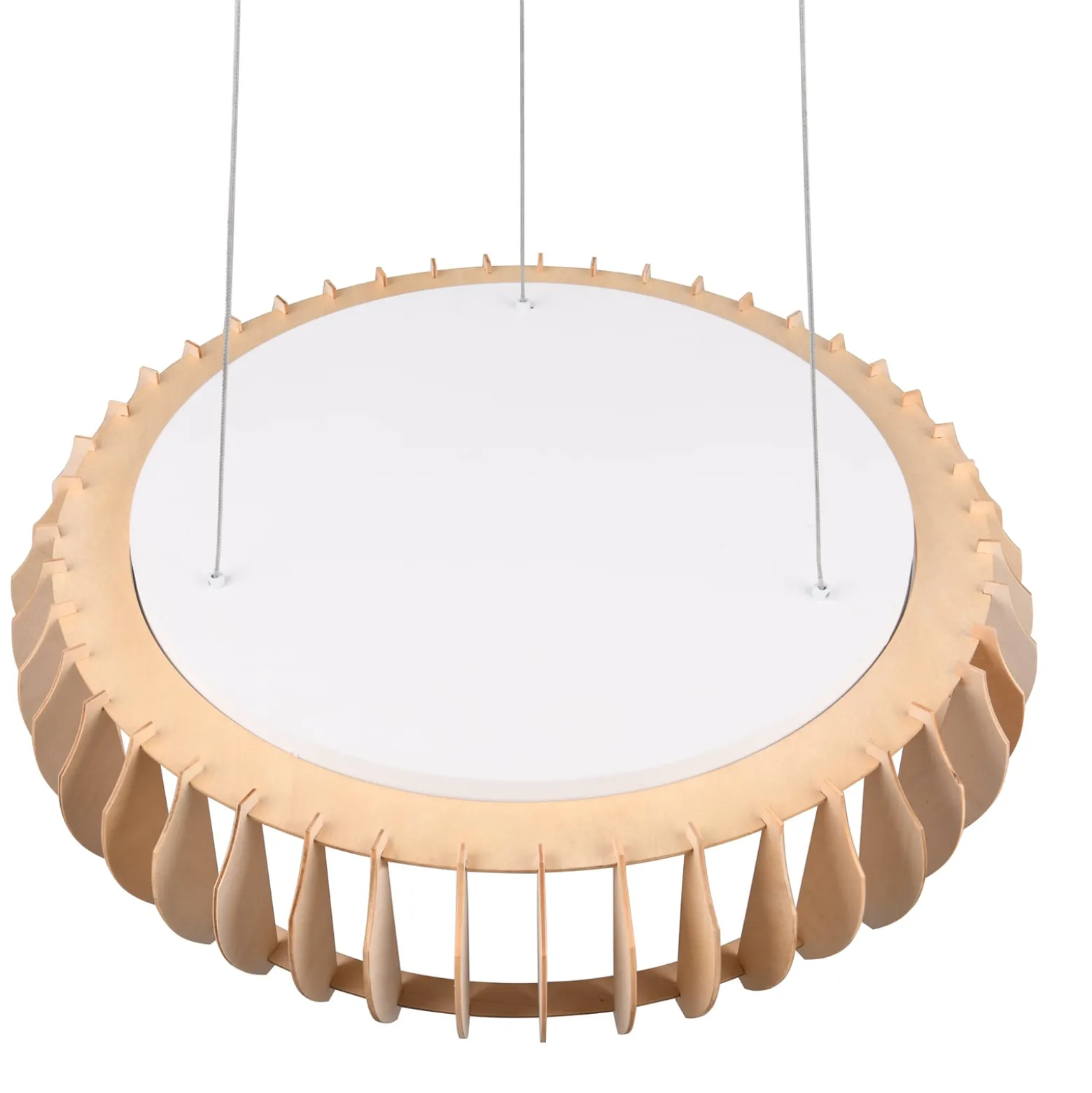 LED-Hängelampe Monte, Ø 60 cm, holz hell, Holz, CCT