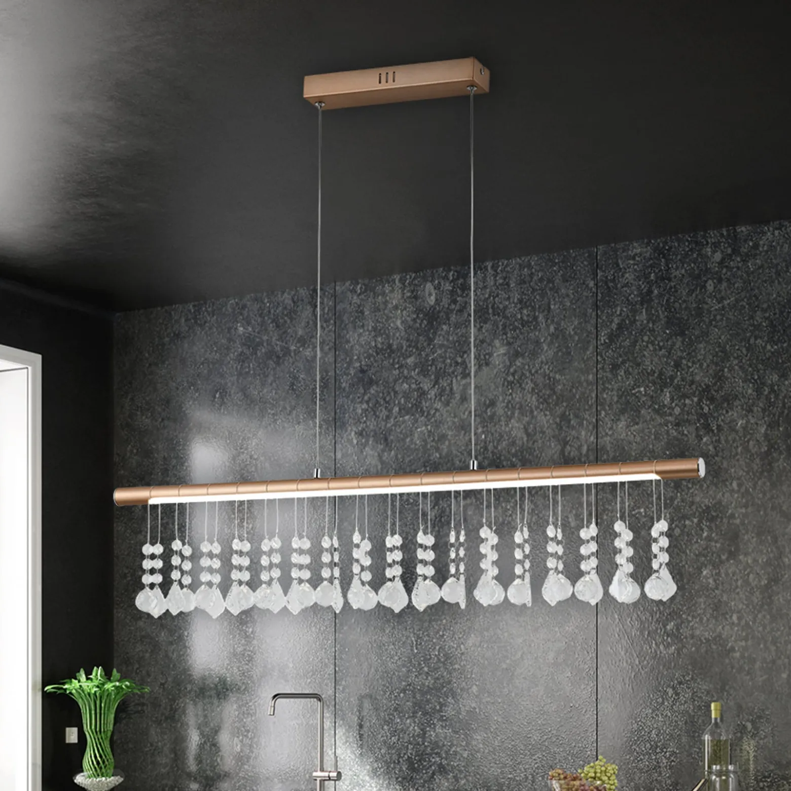 LED-Hängelampe Nobilis, dimmbar, nickel satin
