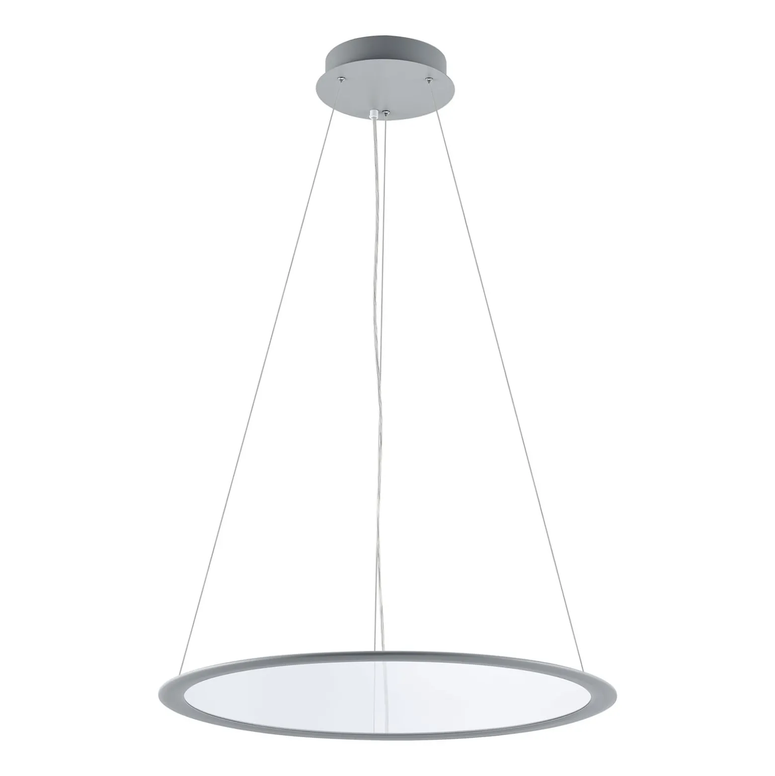 LED-Hängelampe PANEL, grau, Ø 63 cm, Metall, CCT, dim, 50 W