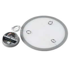 LED-Hängelampe PANEL, grau, Ø 63 cm, Metall, CCT, dim, 50 W