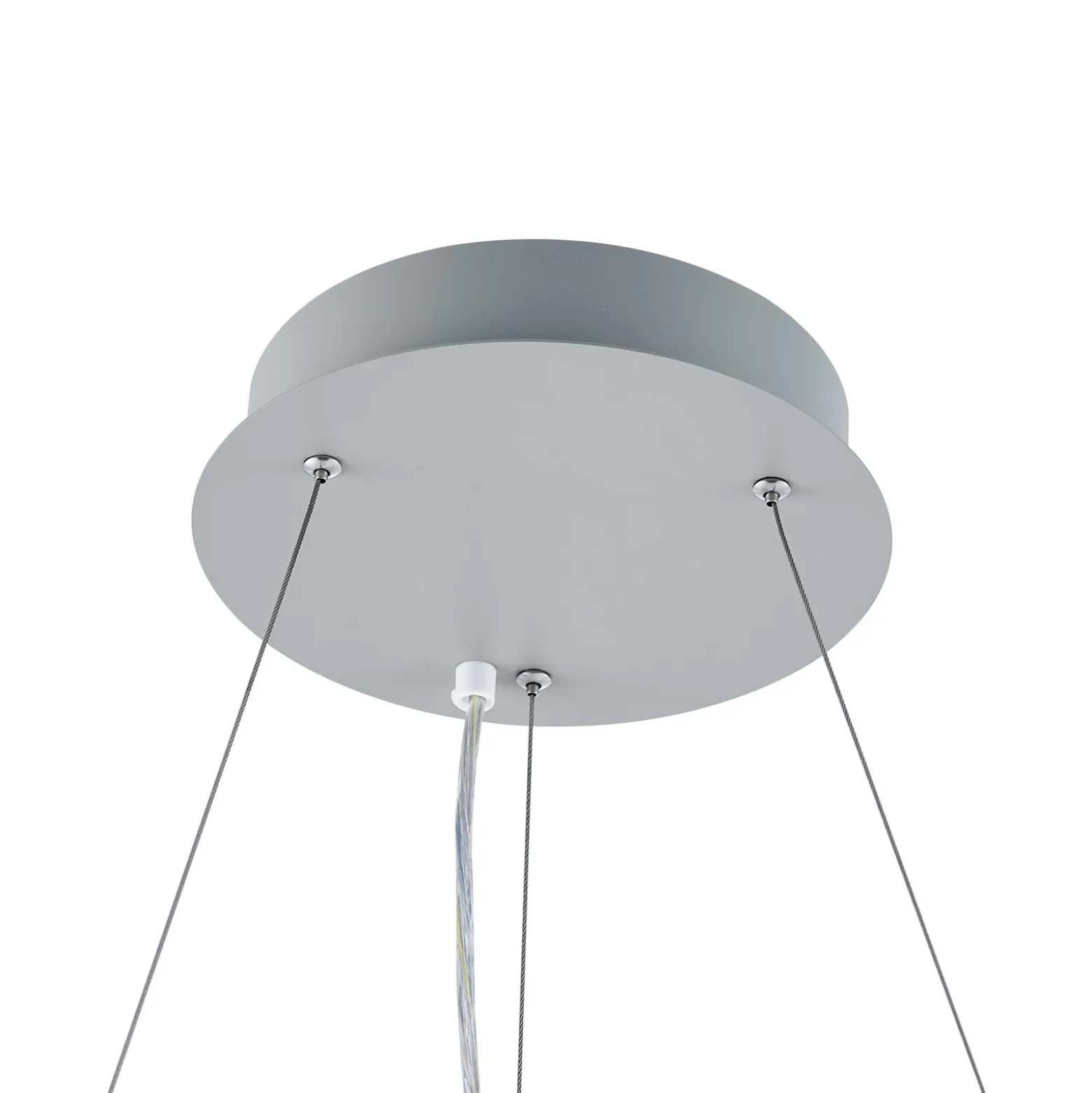 LED-Hängelampe PANEL, grau, Ø 63 cm, Metall, CCT, dim, 50 W